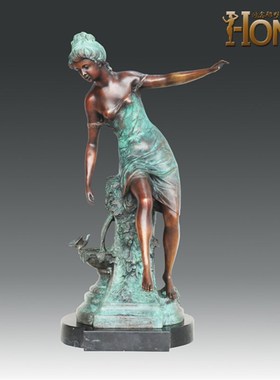 铜雕塑EP008008S欧式人物工艺饰品酒店客厅书房玄关家居桌面摆件