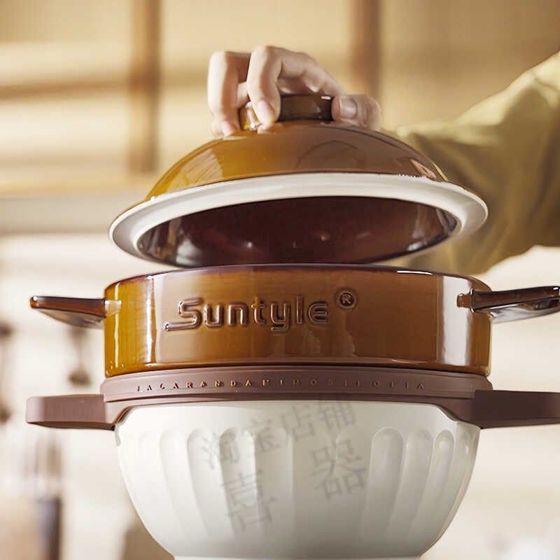 蒸汽锅炖锅蒸锅陶瓷炖盅砂锅汤锅燃气电磁炉通用酒店菜品特色锅