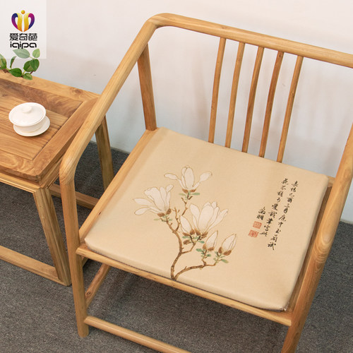 白玉兰坐垫中式红木沙发垫椅子垫实木凳子防滑垫子茶桌茶椅垫座垫