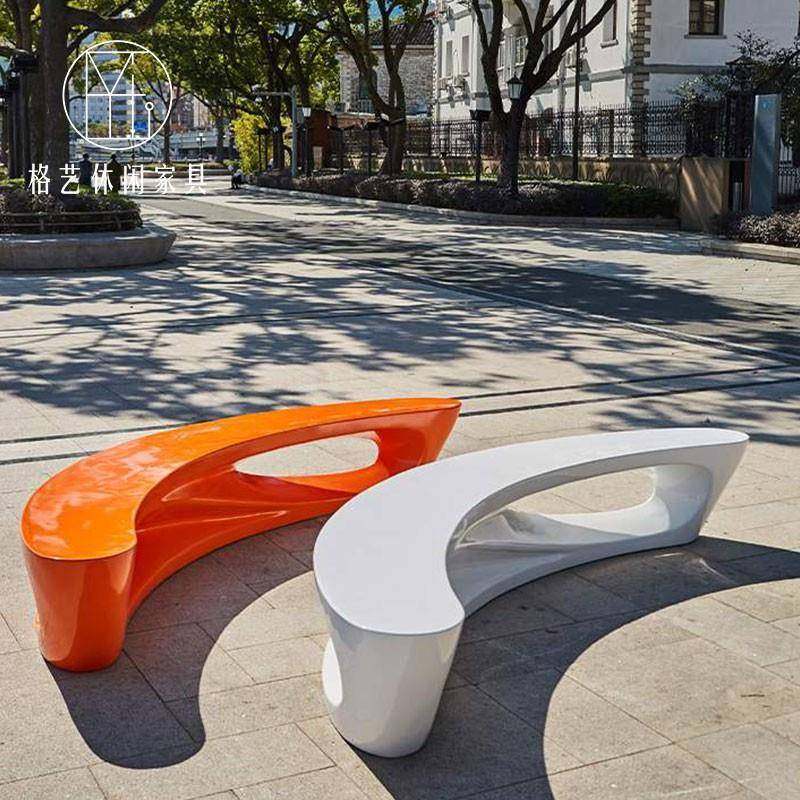 玻璃钢月亮形座椅商场户外公园休闲椅创意弧形简约美陈长条坐凳,商业/办公家具,公共椅,淘宝优惠券,粉丝福利购,淘宝优惠卷