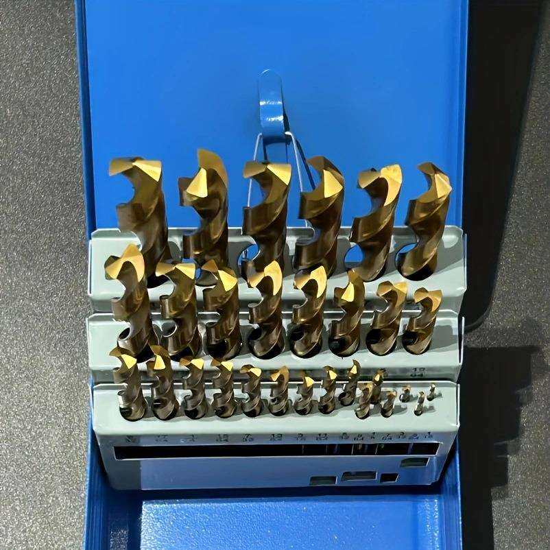 麻花钻头套装镀钛高速钢麻花钻木板薄铁皮铝合金开孔钻头铁盒