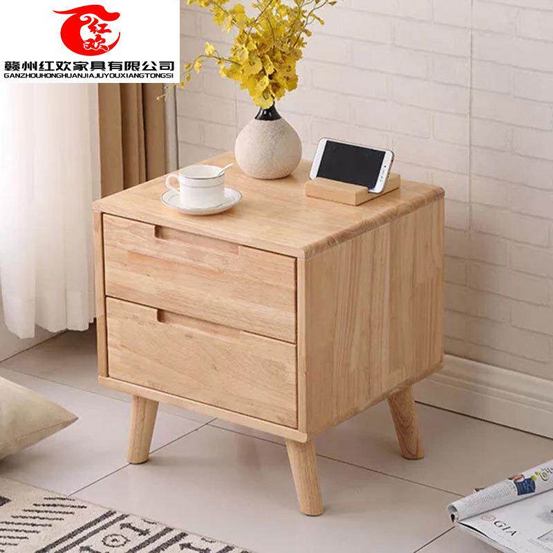 日式实木床头柜厂家直销北欧橡胶木卧室家具配套系列床头柜