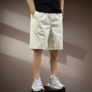 新款 宽松大码 运动直筒五分裤 户外休闲短裤 子薄款 男夏季 裤 美式 工装