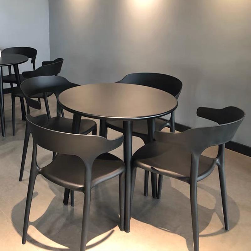 休闲网红奶茶店外摆椅子户外组合阳台小圆桌简约餐桌塑料外洽谈室