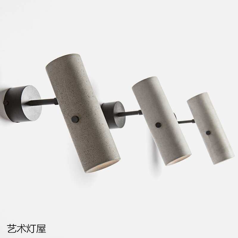 水泥壁灯床头走廊过道灯可摇头调方向服装店轨道灯loft工业风射灯