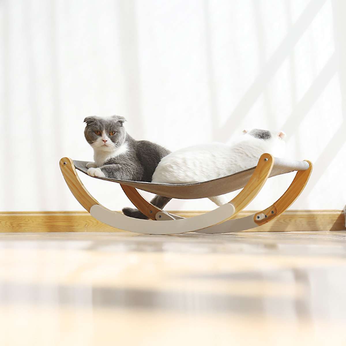 派泰乐宠物床窝猫咪吊床木质摇床猫窝木质猫床摇摇猫实木吊床跨境