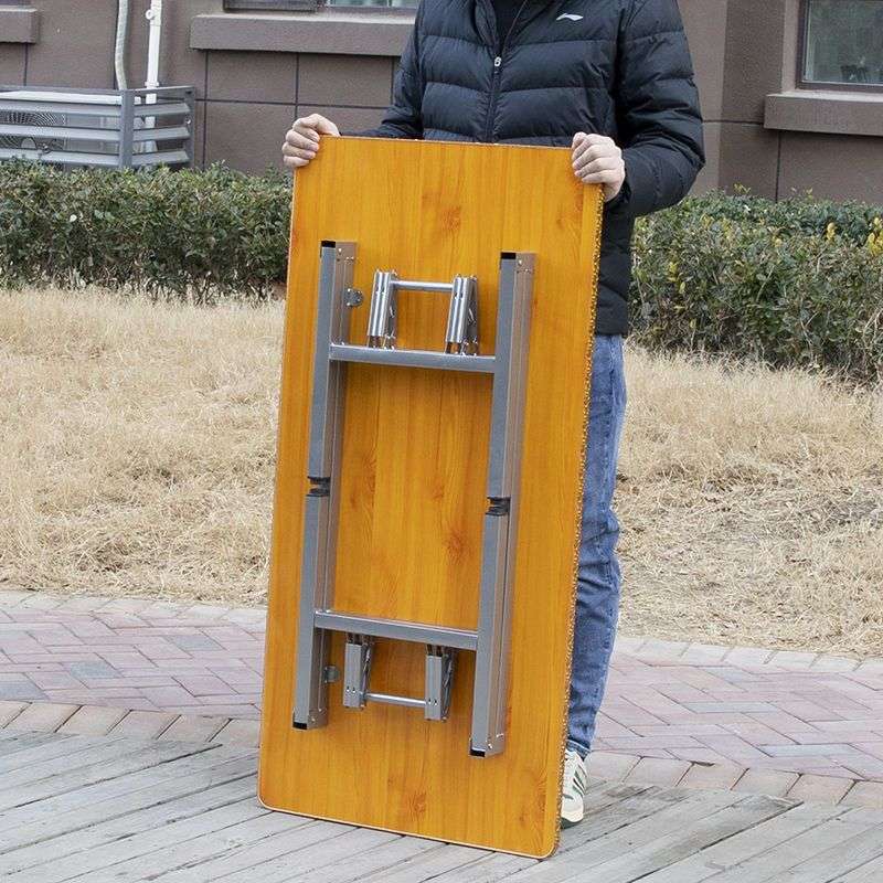 简易长方形折叠饭桌餐桌折叠6人小户型家用4人吃饭桌子择叠小卓子