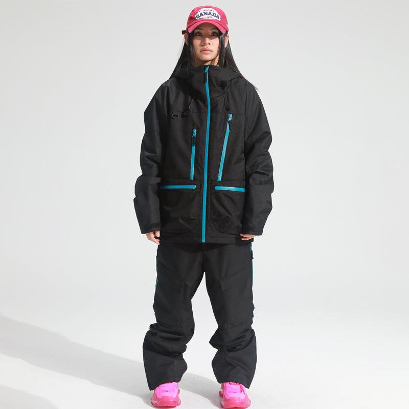 24款冬季户外滑雪服套装男女情侣雪场防风防水加厚保暖时尚