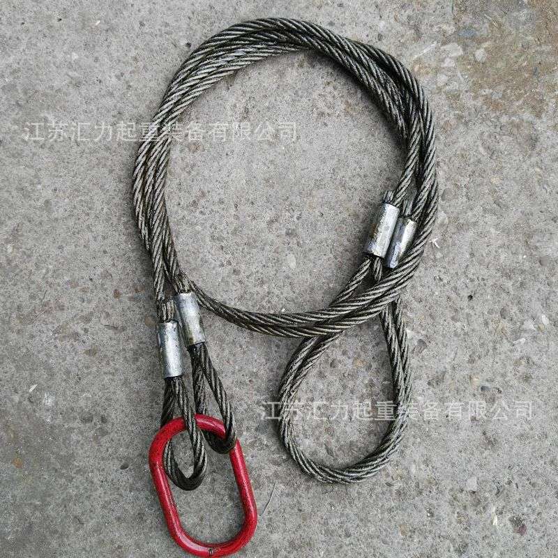 镀锌钢丝绳吊具16mm*4米 压制钢丝绳索具14mm*4m 组合钢丝绳套