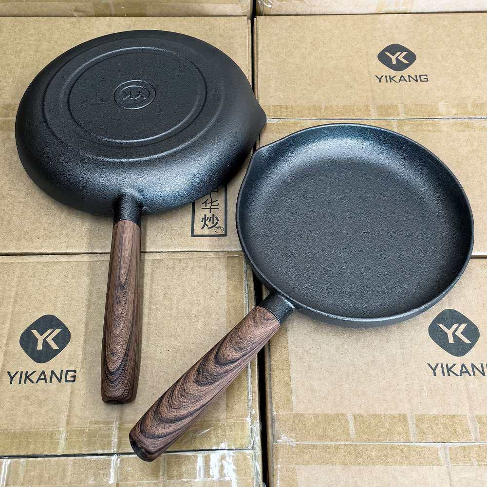 铸铁煎锅平底锅生铁锅煎牛排锅老式不粘锅家用18/22/26cm