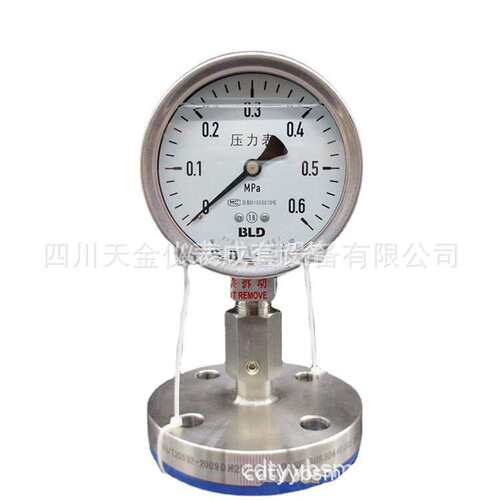 北京布莱迪全不锈钢耐震压力表隔膜压力表YTHN-100MFB法兰式60MPA