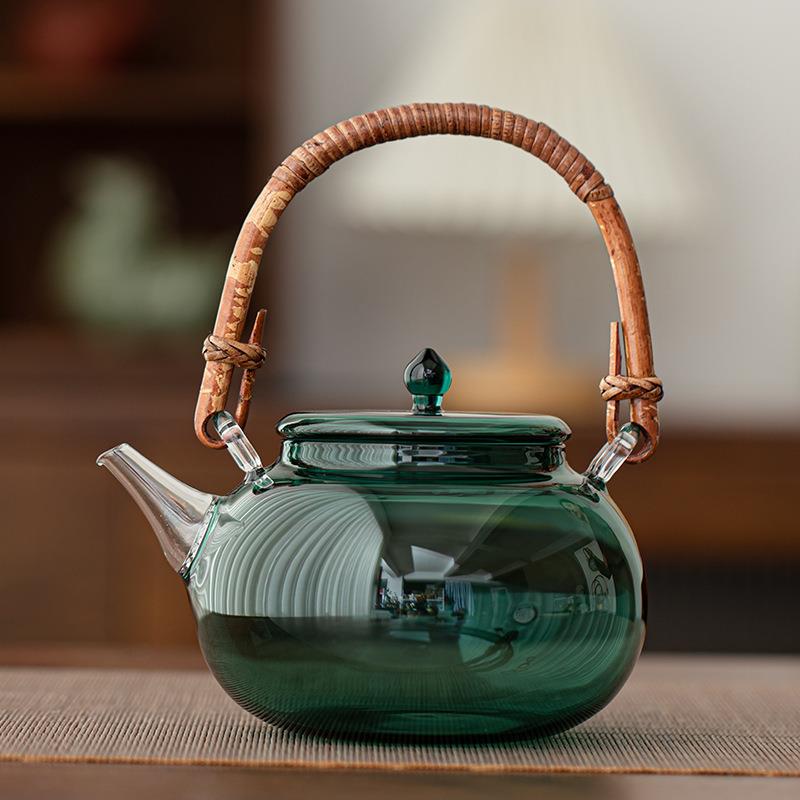 家用泡茶壶烧水壶煮茶炉玻璃藤编提梁壶电陶炉煮茶器功夫泡茶
