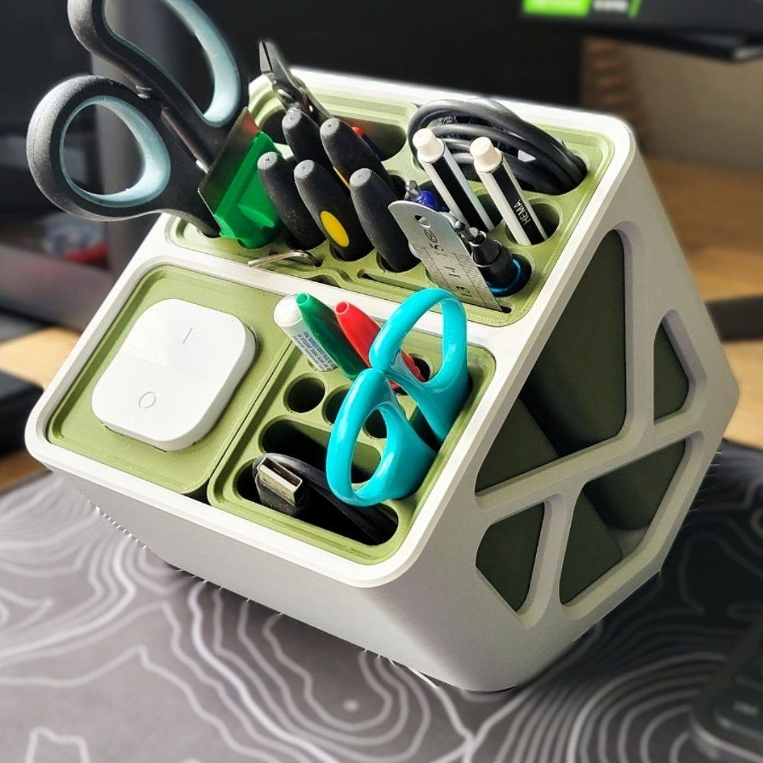 创意几何笔筒3D打印多功能收纳盒学生办公桌面收纳盒家用桌面摆件,收纳整理,书桌收纳置物架,淘宝优惠券,粉丝福利购,淘宝优惠卷