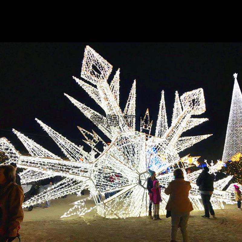 LED灯光造型美陈商场购物中心室内户外公园景区灯光造型雪花摆件