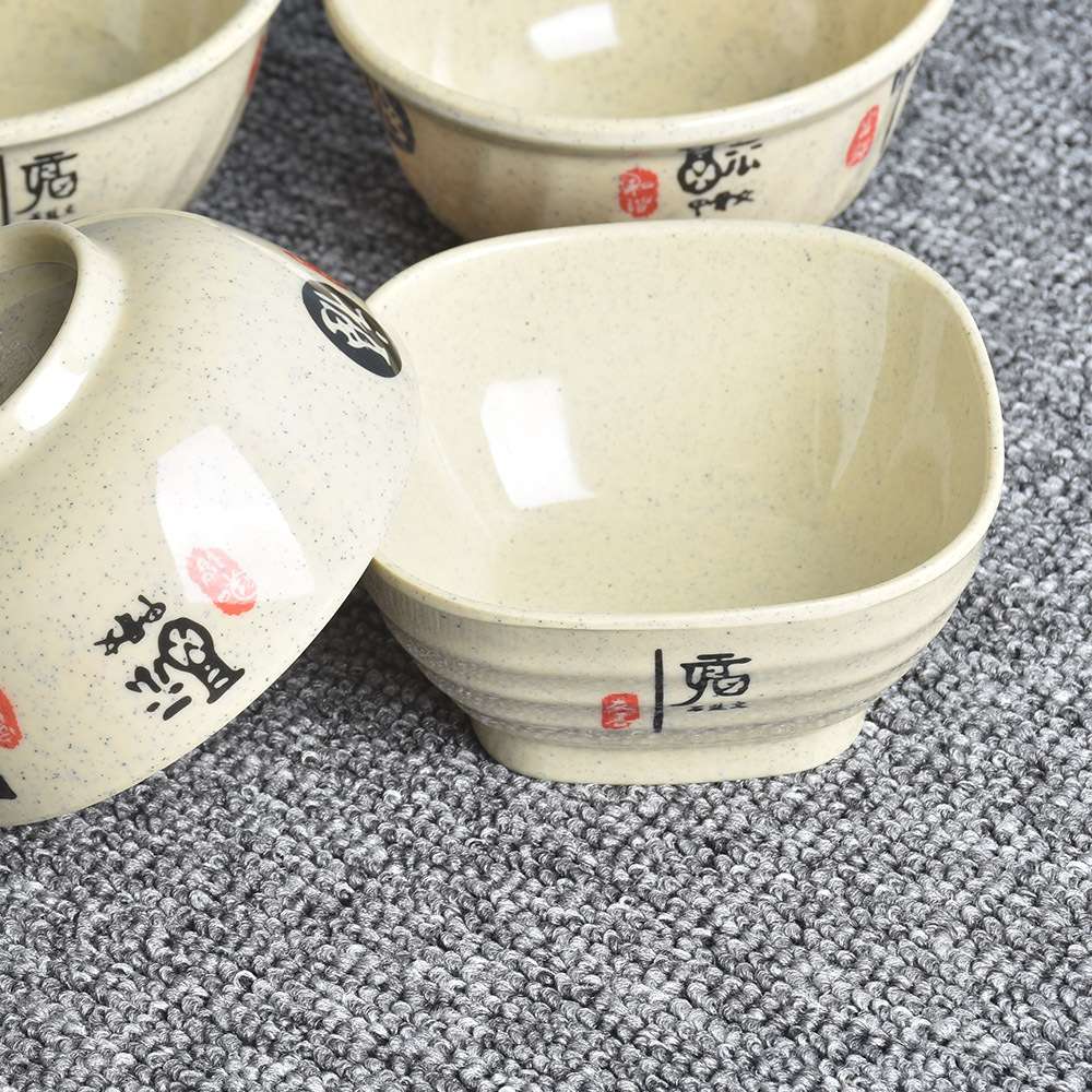 10个装密胺餐具粥碗早餐店碗仿瓷小碗汤碗中式食堂餐厅塑料碗