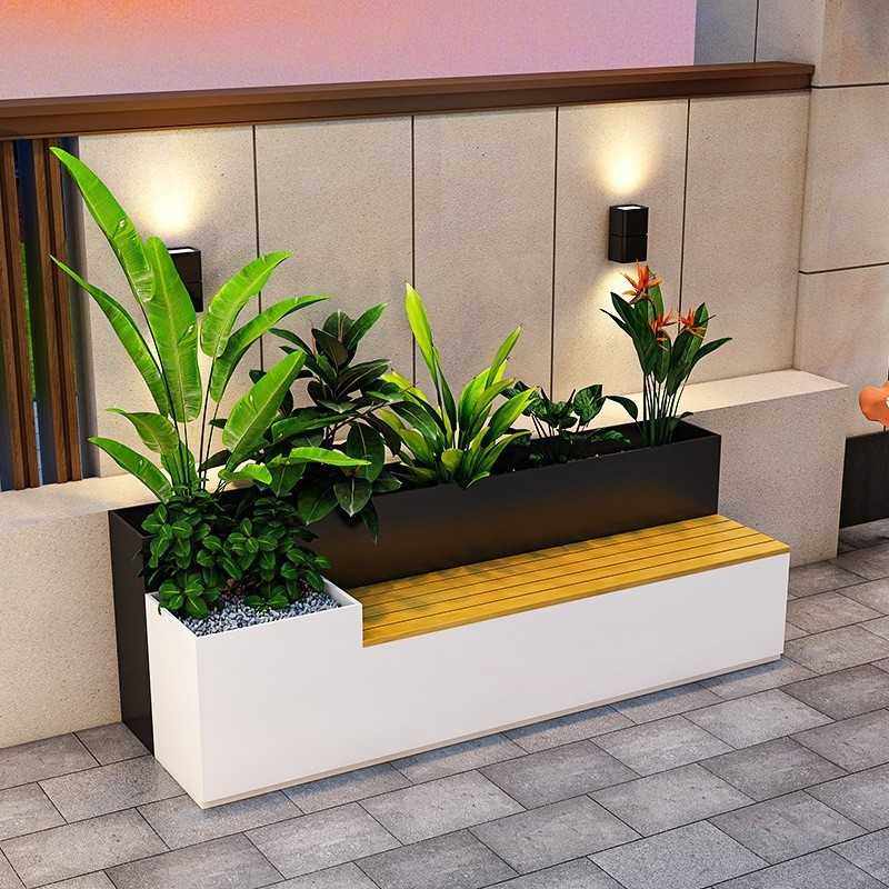 户外铁艺坐凳花箱商场花池室外花槽坐椅组合花坛不锈钢种植箱隔断,商业/办公家具,花坛/花箱,淘宝优惠券,粉丝福利购,淘宝优惠卷