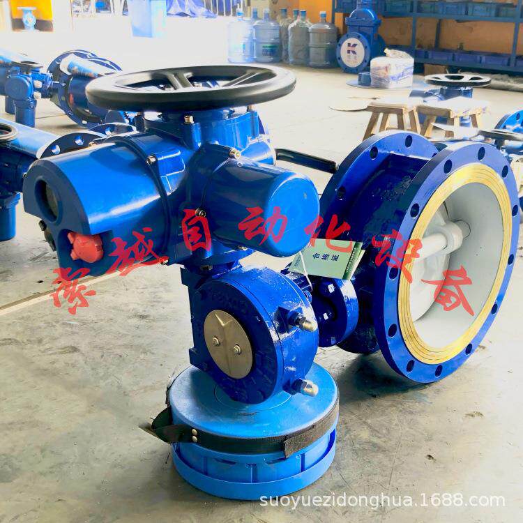 D971F电动衬氟对夹蝶阀16C智能开关DN200常温常压强酸强碱适用