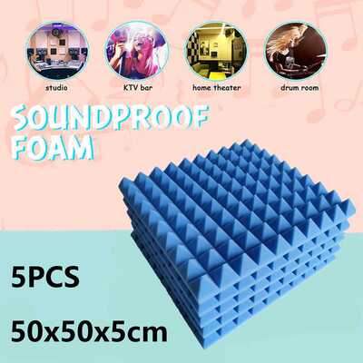 5PCS金字塔10塔吸音隔音棉 KTV琴鼓房教室墙体消音海绵50x50x5cm