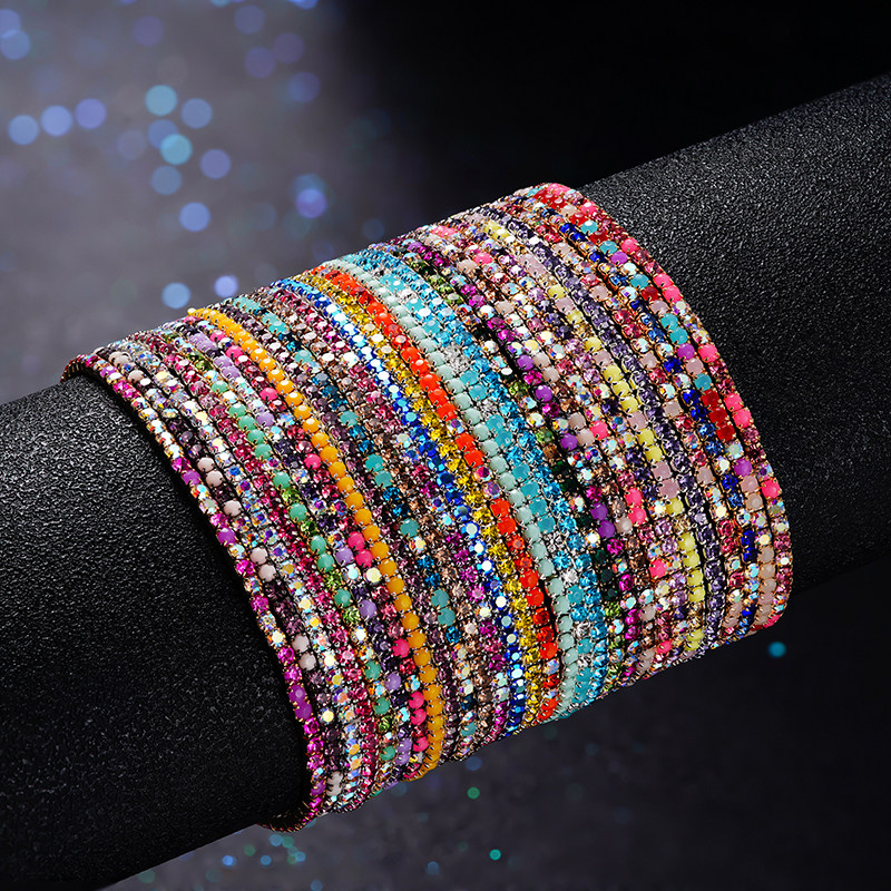 彩色水钻手链女百搭叠戴多层手镯时尚闪钻手饰,饰品/流行首饰/时尚饰品新,手链,淘宝优惠券,粉丝福利购,淘宝优惠卷