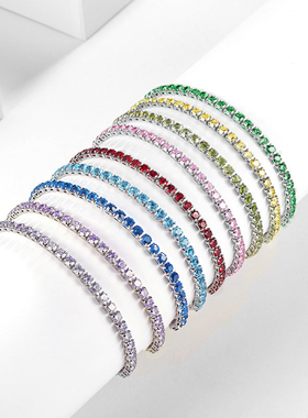 FFTs925满钻锆石手链男女款网球手链高级感小众精致百搭个性轻奢