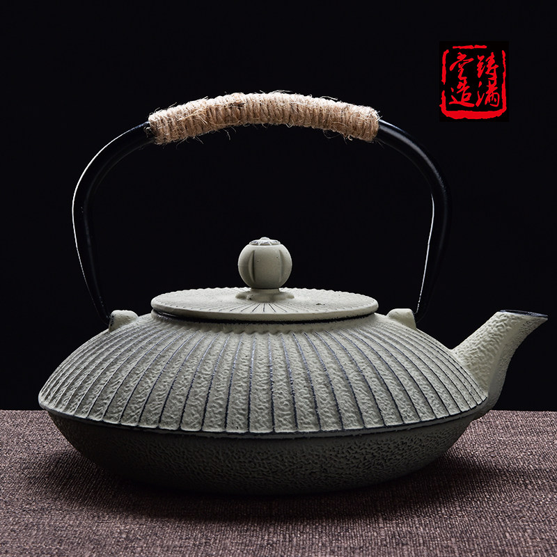 新式时尚欧美系铸铁铁壶 生铁壶 煮水煮花茶咖啡泡茶家用茶壶茶具