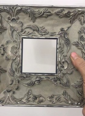 灰色古典中古复古画框装裱幕布挂墙客厅实木定制挂钩油画装裱画布