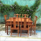 花梨木饭桌 餐台 实木餐桌椅组合 刺猬紫檀明式 古木留香红木