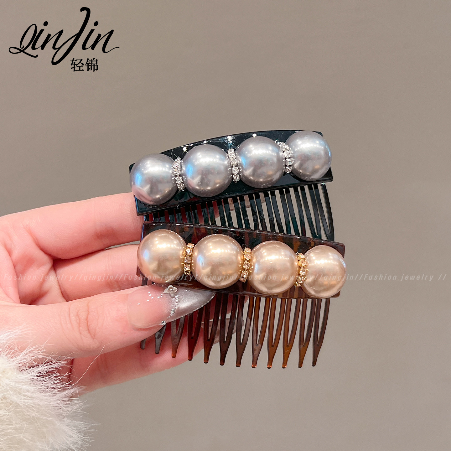简约气质珍珠插梳发夹女前额碎发刘海夹子头饰发梳后脑勺发卡发饰,饰品/流行首饰/时尚饰品新,发饰,淘宝优惠券,粉丝福利购,淘宝优惠卷
