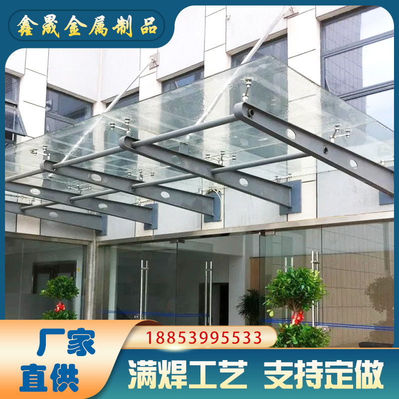 碳钢雨棚钢梁不锈钢牛腿支架 满焊幕墙配件抓手定做 加工玻璃挑梁图片