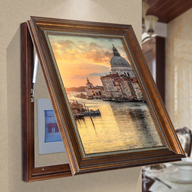 电表箱装饰画竖版推拉配电箱遮挡画电闸箱开关箱装饰盒挂画欧式