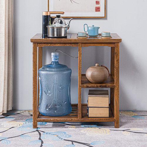 全鸡翅木电磁炉茶几 仿古中式红木家具 实木茶桌茶台 茶水柜 边几