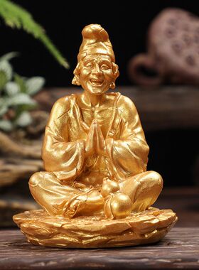 汽车装饰车内饰品摆件车上高档创意可爱摇头济公佛保平安车载用品