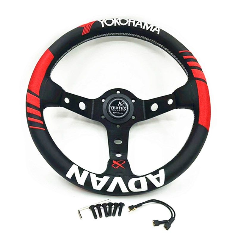 汽车改装VERTEX刺绣方向盘 赛车改装通用转向盘 适用北斗星雨燕