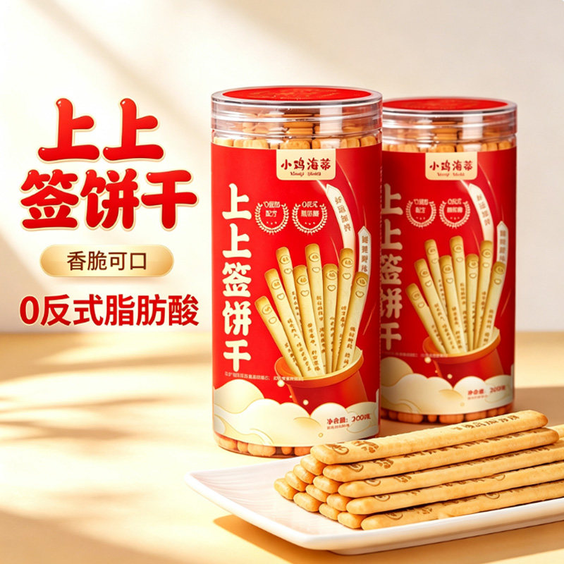 小鸡海蒂上上签饼干400g\200g宝宝磨牙可以抽签的饼干趣味饼干
