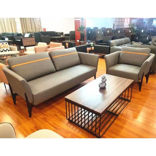 北京办公家具简约现代办公区接待室三人沙发茶几组合皮面单人沙发