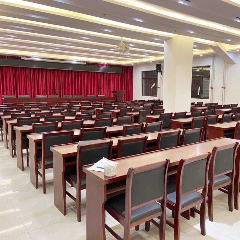 小型会议室会议桌椅组合长条桌双人1.2米油漆会场党员条桌培训桌