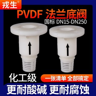 戎生PVDF法兰球形底阀塑料水管水泵底阀进水花篮莲蓬头鱼缸止逆阀