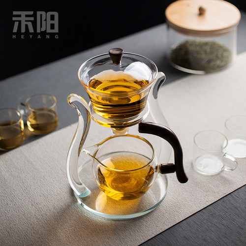 禾阳琉灯半全自动茶具懒人玻璃泡茶器家用功夫茶具套装磁吸泡茶壶