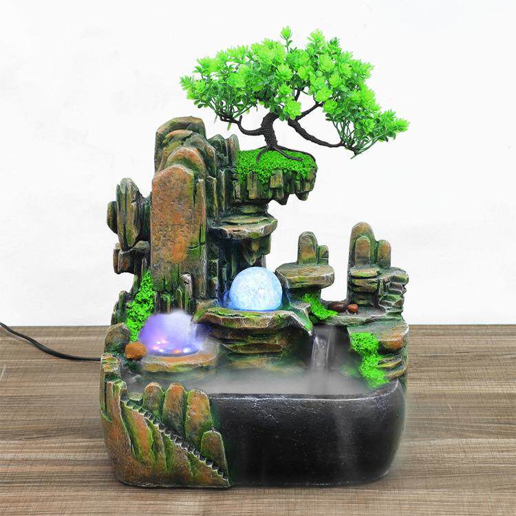 跨境电商新款创意盆景小假山 桌面循环水加湿器装饰摆件 厂家直销