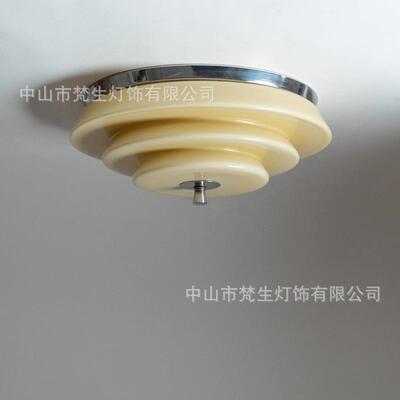 1930s中世纪德国设计吸顶灯 中古玻璃卧室过道书房阳台过道灯