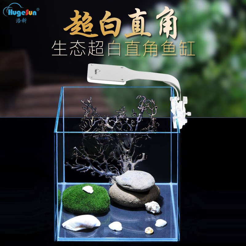 浩新(Hugesun )超白玻璃鱼缸生态水草缸正方形桌面鱼缸 裸缸