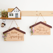 卡通DIY家门口店铺装 饰门牌花园温馨提示营业中挂牌欢迎回家定制