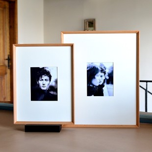 榫卯实木画框婚纱照相框胡桃木海报装裱挂墙极简窄边框A3正方定制