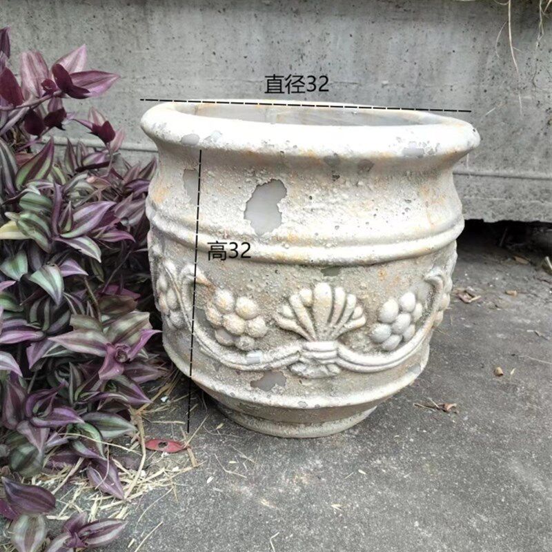白桦树皮庭院大号陶罐景观土陶粗陶红陶花盆花瓶摆件陶瓷大码陶盆