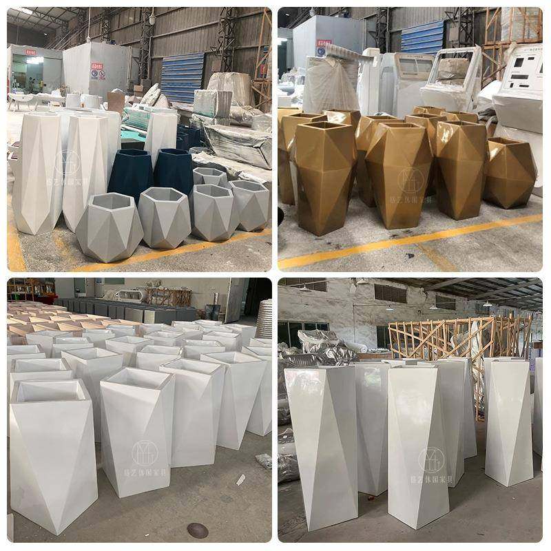 玻璃钢花盆菱形切面商场酒店公共休闲美陈花器创意造型落地花瓶,商业/办公家具,公共椅,淘宝优惠券,粉丝福利购,淘宝优惠卷