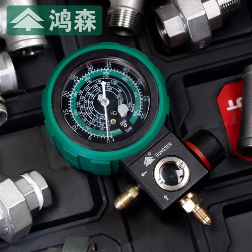 鸿森M480空调加氟表雪种表R32R410R22加液加氟单表阀压力表冷媒表