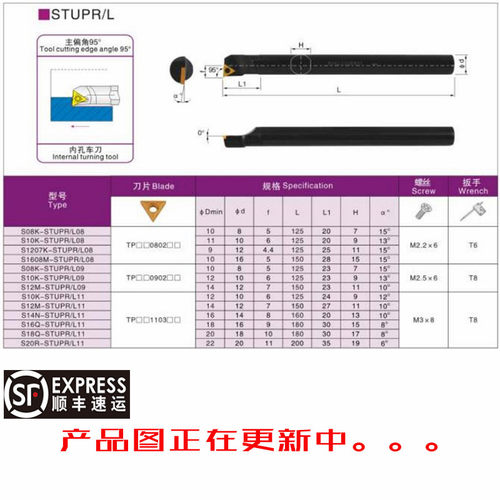 数控内孔刀杆95度螺钉式内孔车刀S08K/S10K/S12M-STUPR09车床刀具