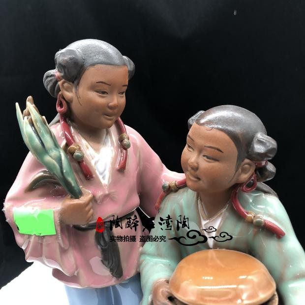 寒山拾得 石湾公仔陶瓷工艺品人物摆设创意人气结婚礼品