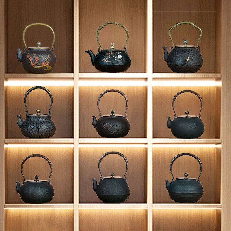 新中古家居软装茶室茶壶文店博式架样板房茶具复古装饰摆件茶酒化