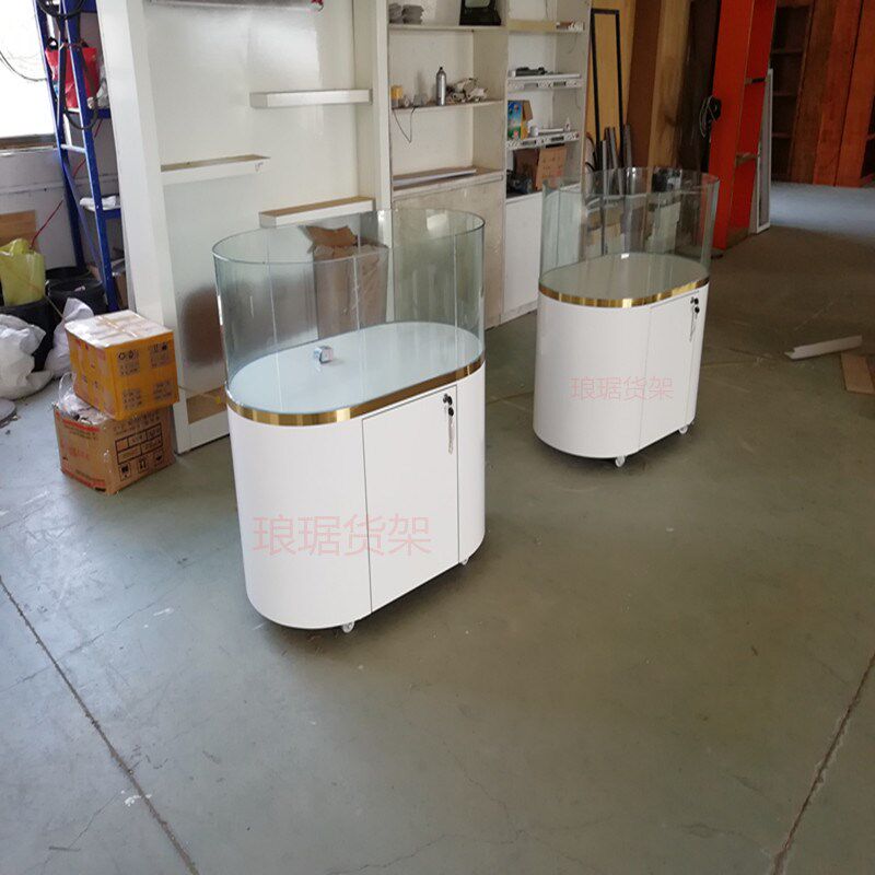 椭圆展示柜玻璃柜弧形展柜数码柜台珠宝样品柜宠物柜中岛柜体验台